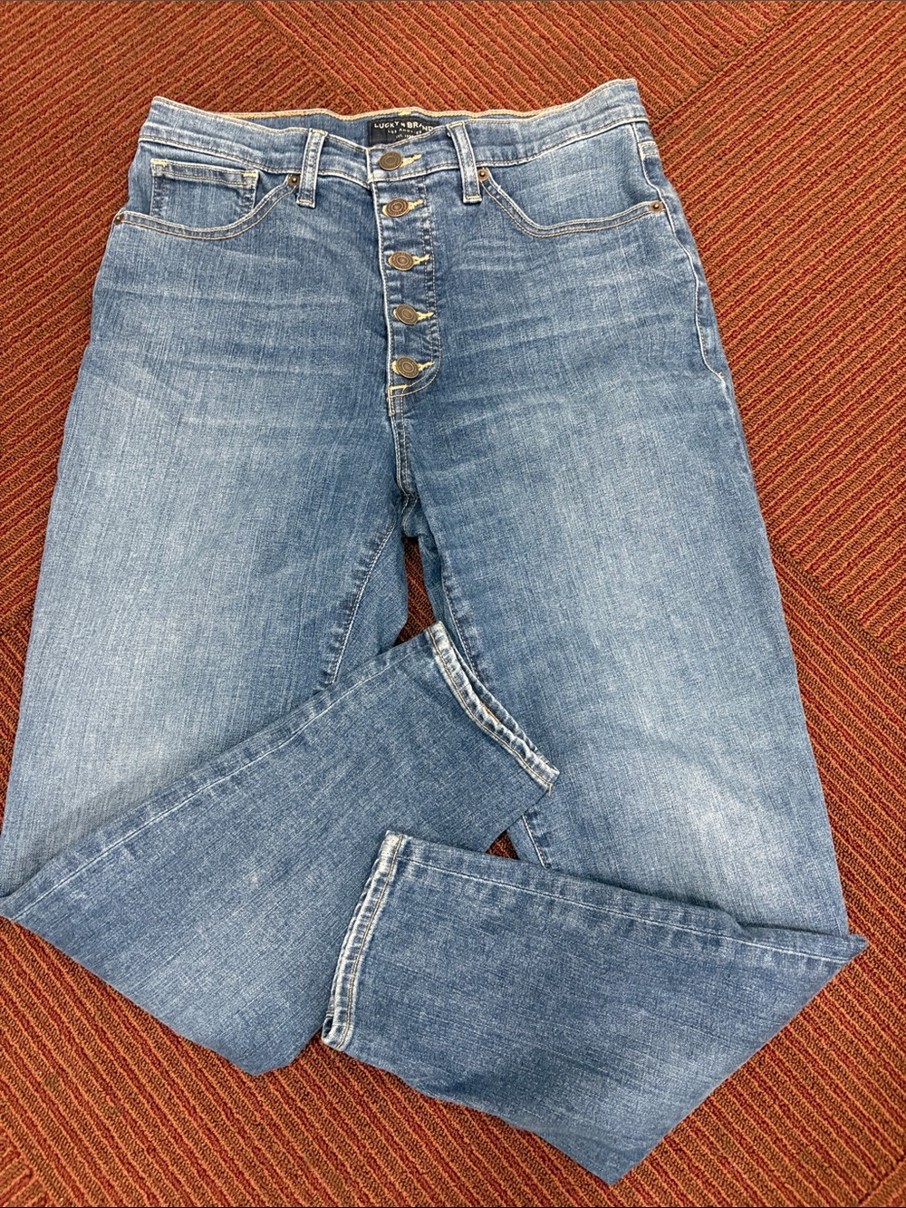 Lucky Brand Light Blue High-Rise Button-Fly Jeans